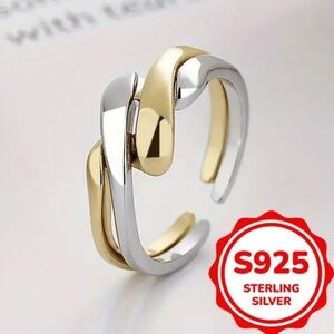 Gold and 9.25 Sterling Silver Women's Ring